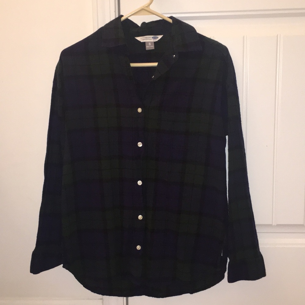 Black, blue, green Boyfriend shirt